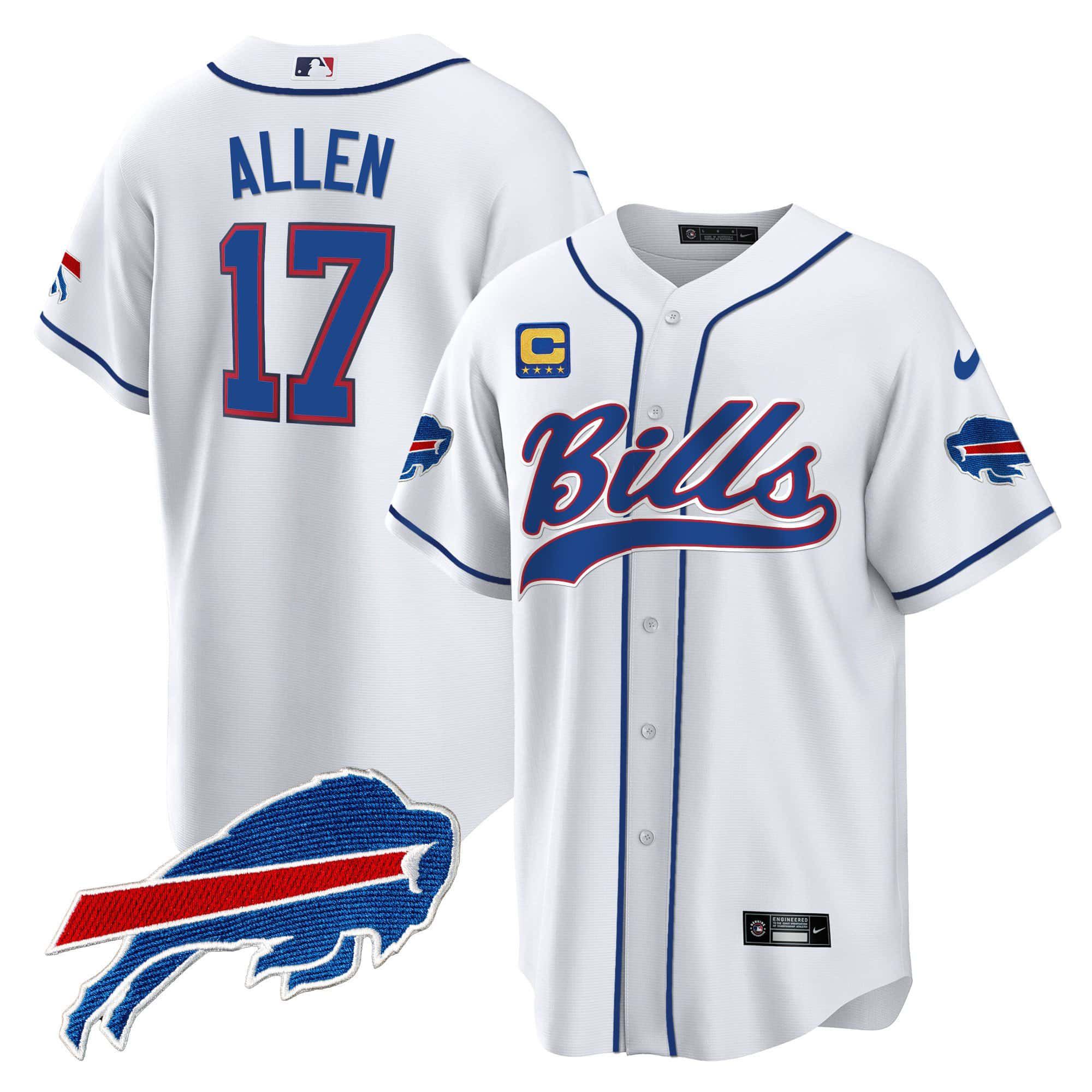 Men Buffalo Bills #17 Allen White 2024 Nike Baseball Game NFL Jersey